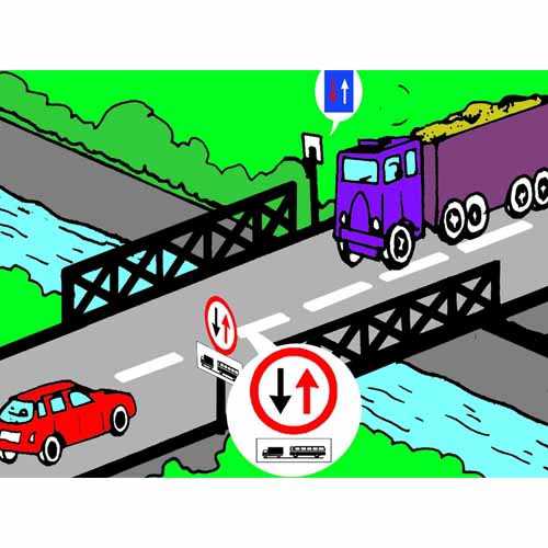 Cum trebuie să procedeze conducătorul autoturismului din imagine, dacă se află în situația prezentată?